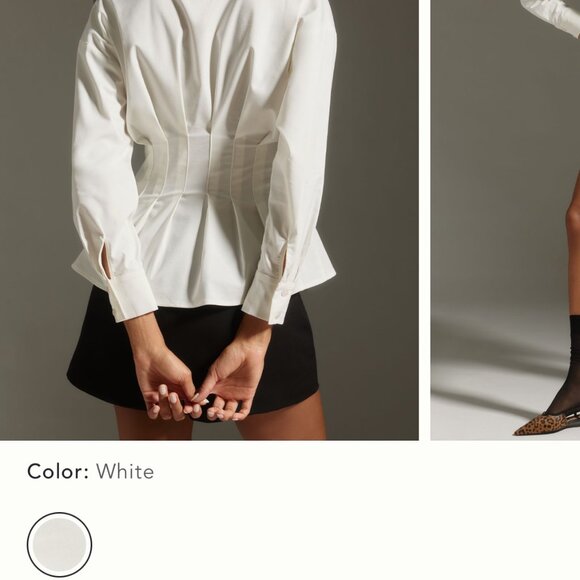 White maeve anthropologie long sleeve tobi shirt - Picture 2 of 5